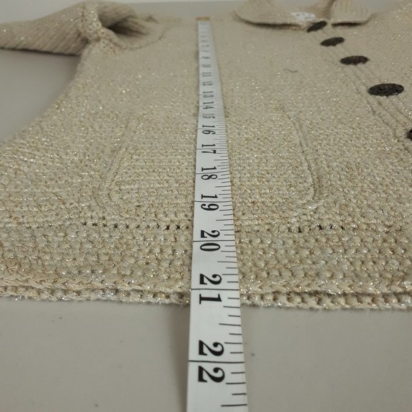 Spanner Beige Metallic Knit Sweater Blazer - Picture 8 of 15